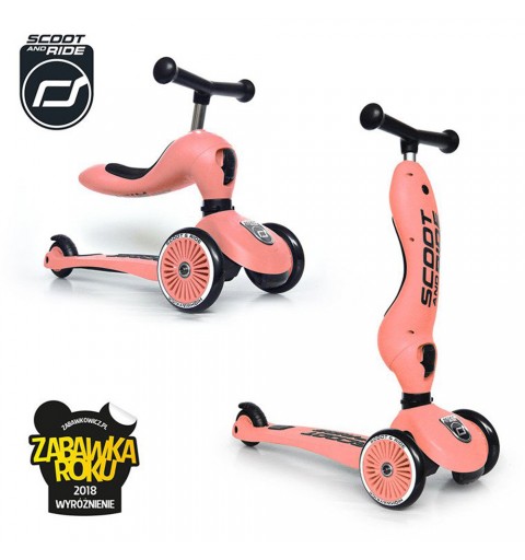 Scoot and Ride Highwaykick 1 - 2w1 Jeździk i Hulajnoga 1-5 Lat | Peach